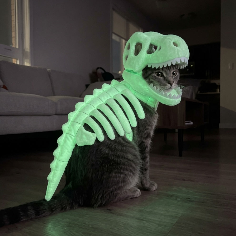 🦖Pet skull skeleton hat Halloween doll headgear