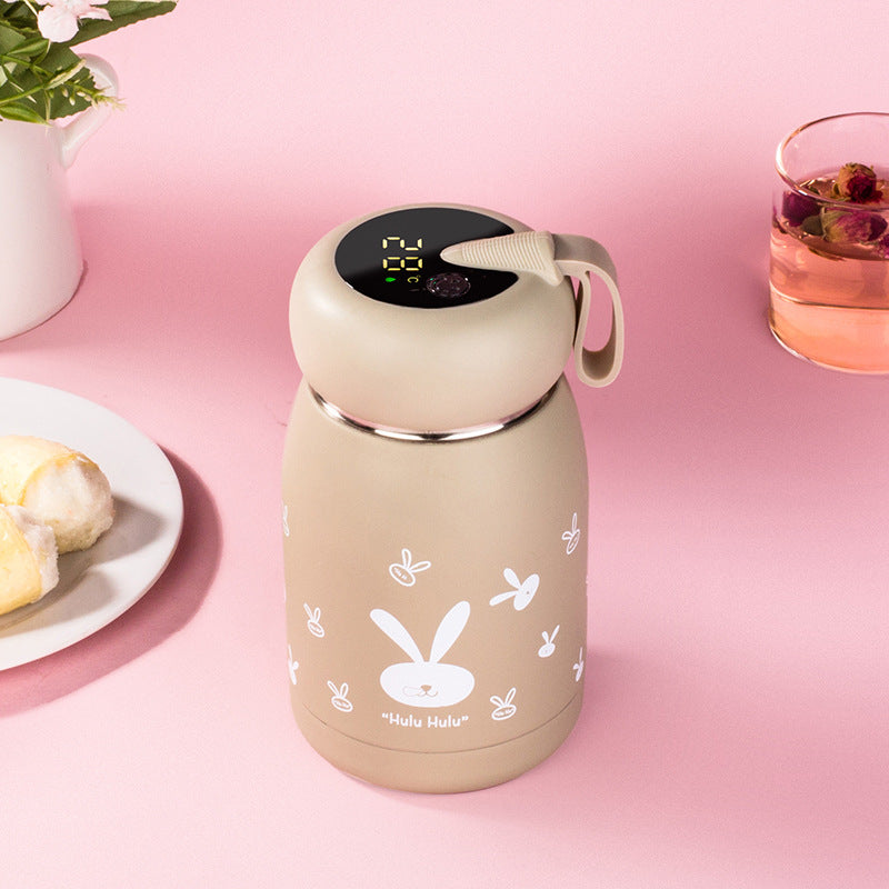 Cute intelligent thermos bottle with temperature display