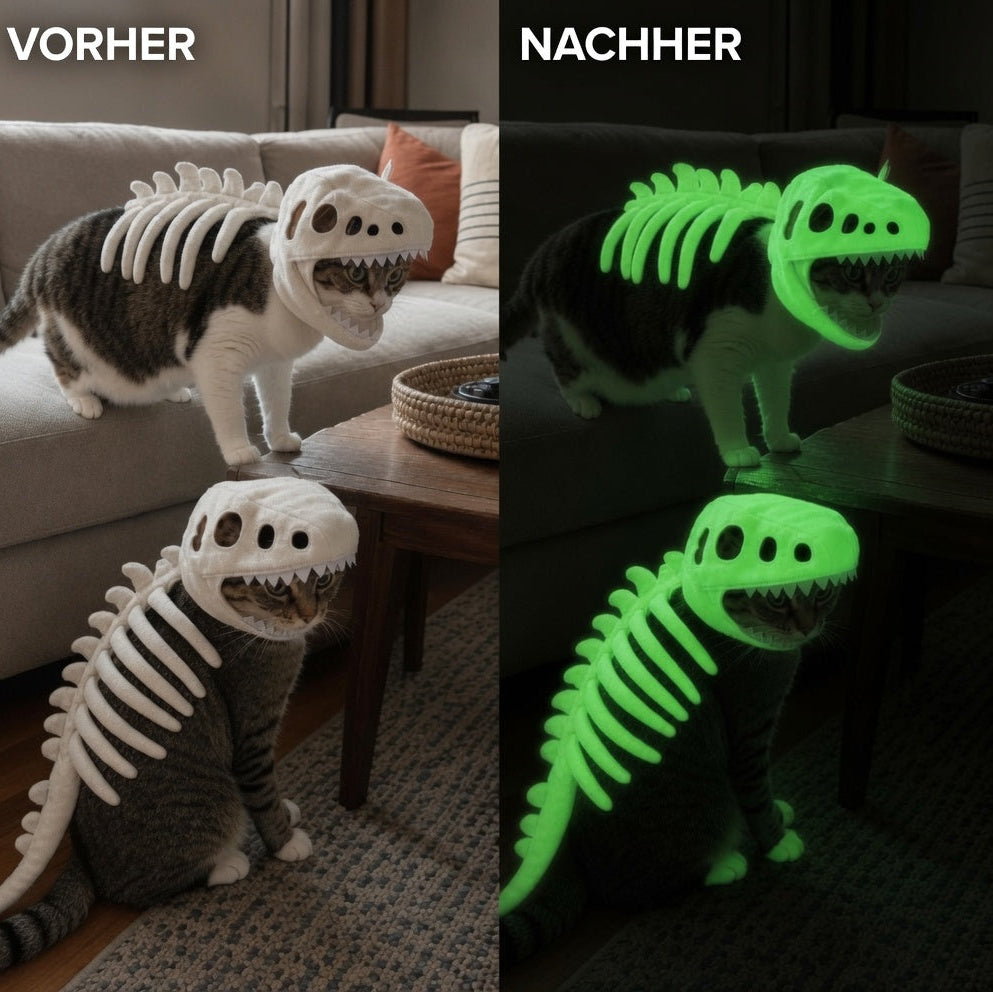 🦖Pet skull skeleton hat Halloween doll headgear