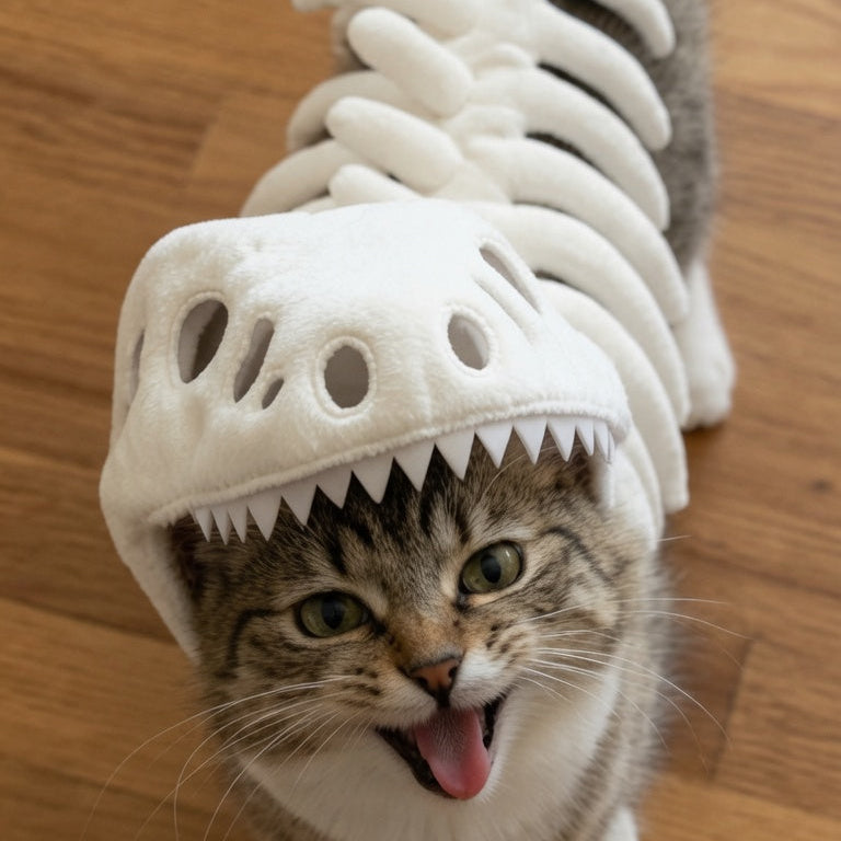 🦖Pet skull skeleton hat Halloween doll headgear