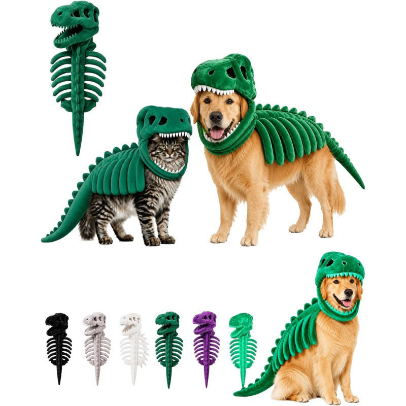 🦖Pet skull skeleton hat Halloween doll headgear