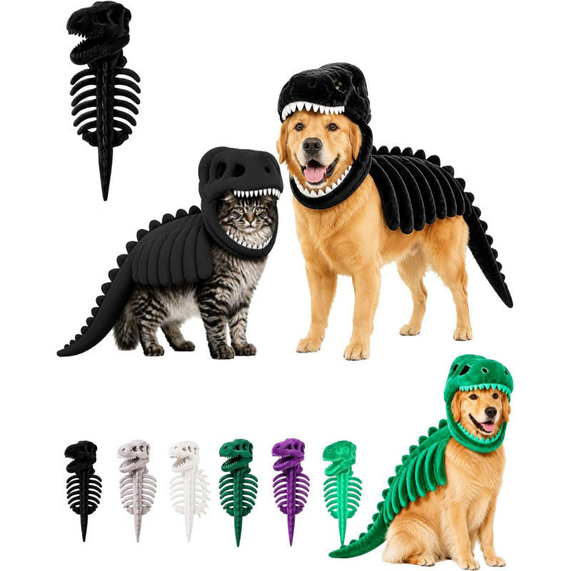 🦖Pet skull skeleton hat Halloween doll headgear