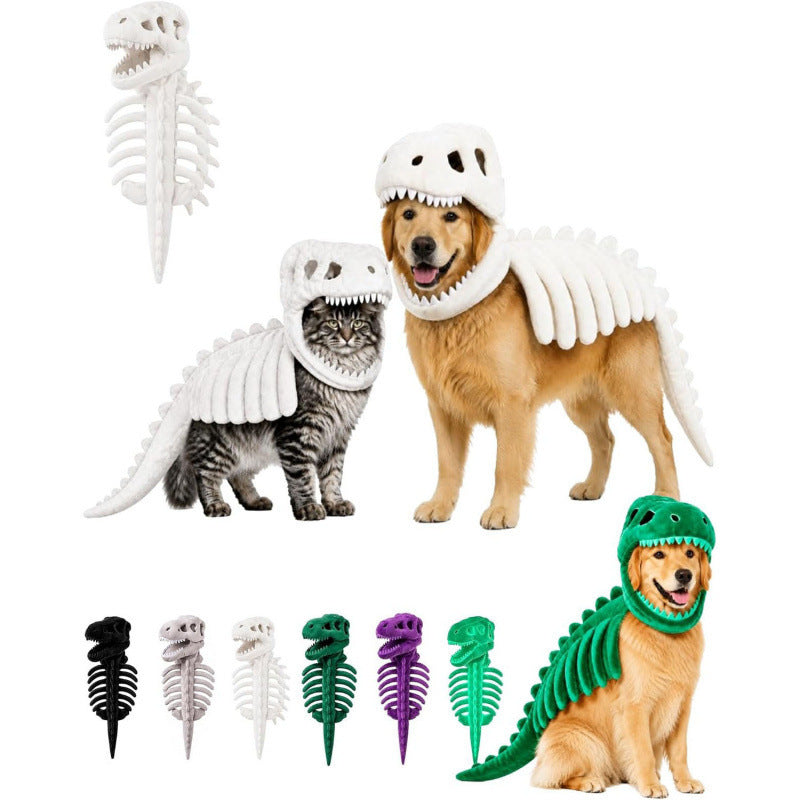 🦖Pet skull skeleton hat Halloween doll headgear