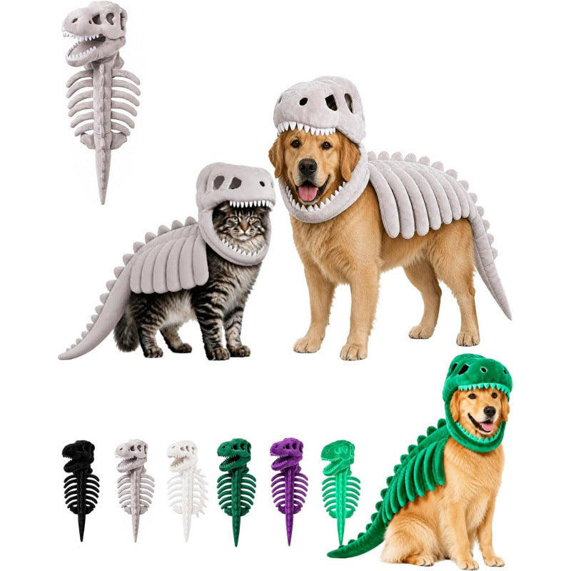 🦖Pet skull skeleton hat Halloween doll headgear