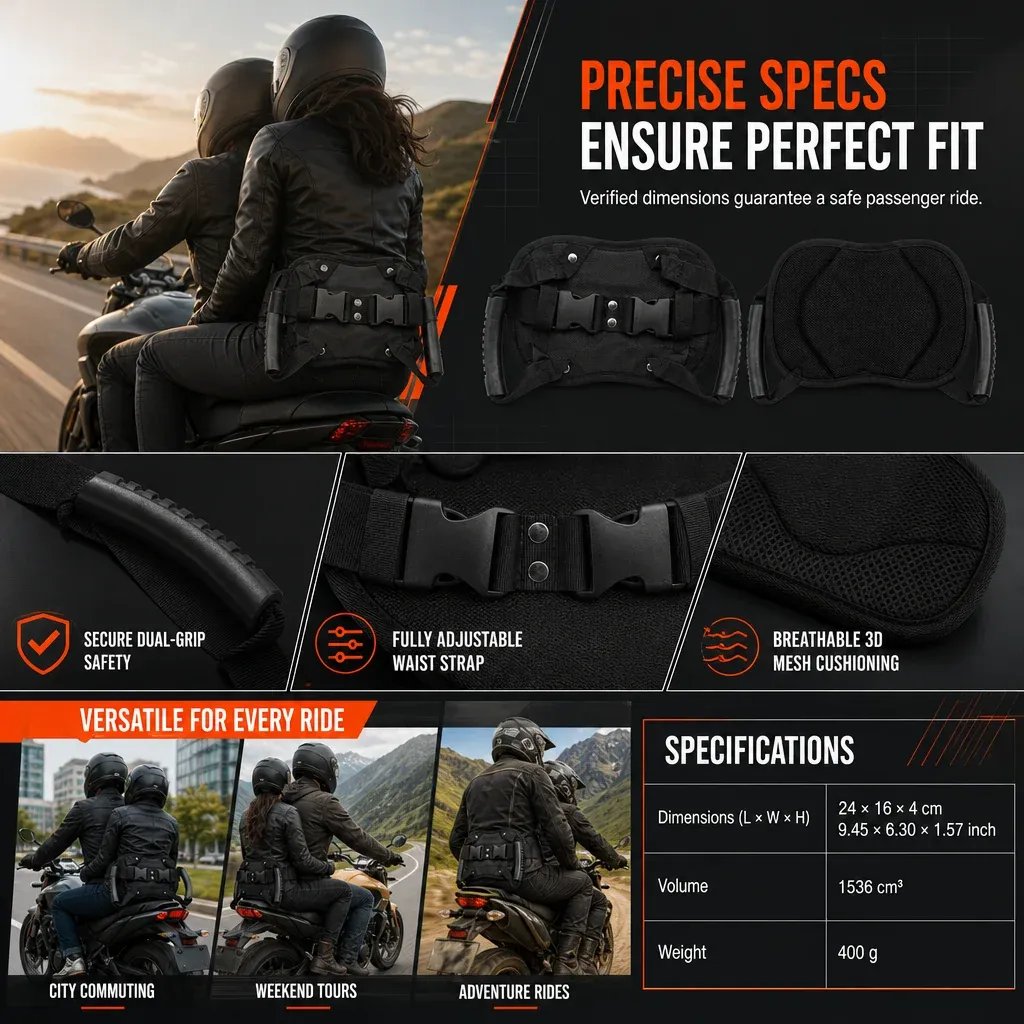 Motorcycle Passenger Grab Handle Belt view 8