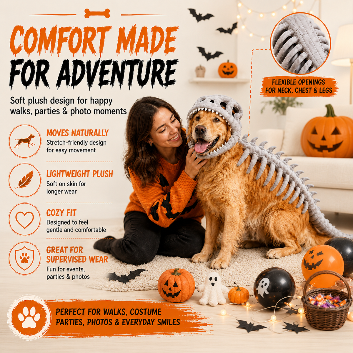 🦖Pet skull skeleton hat Halloween doll headgear