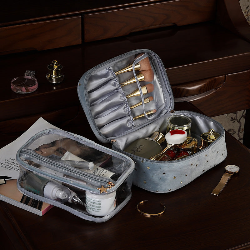 Shiny Star Portable Cosmetic Bag