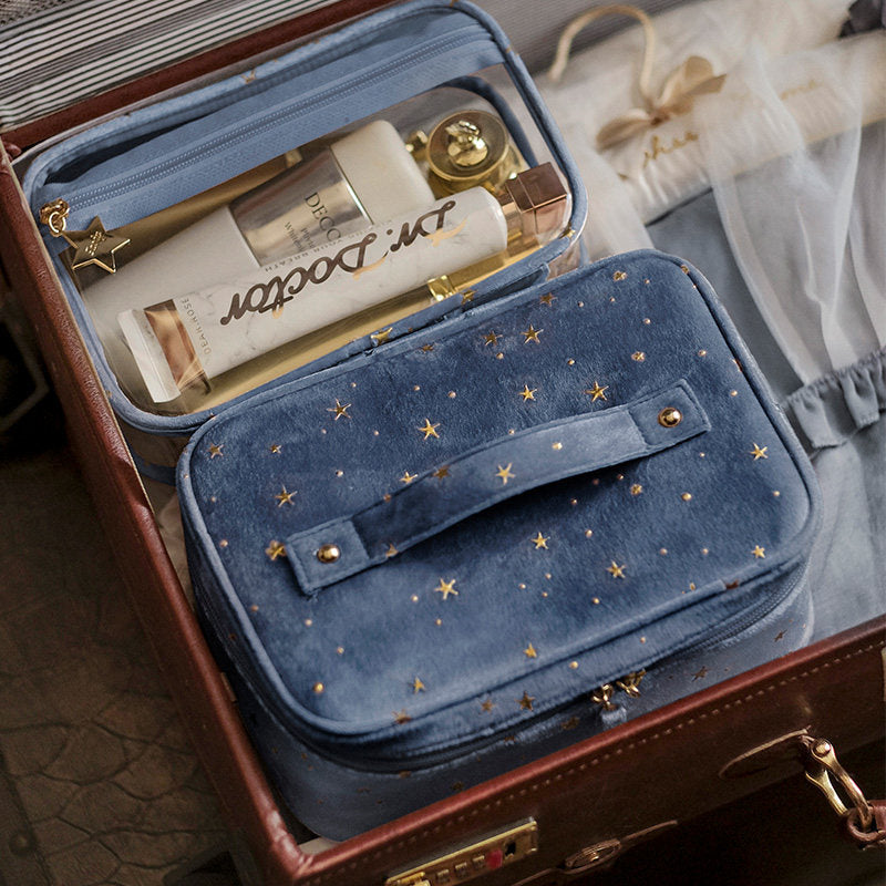 Shiny Star Portable Cosmetic Bag